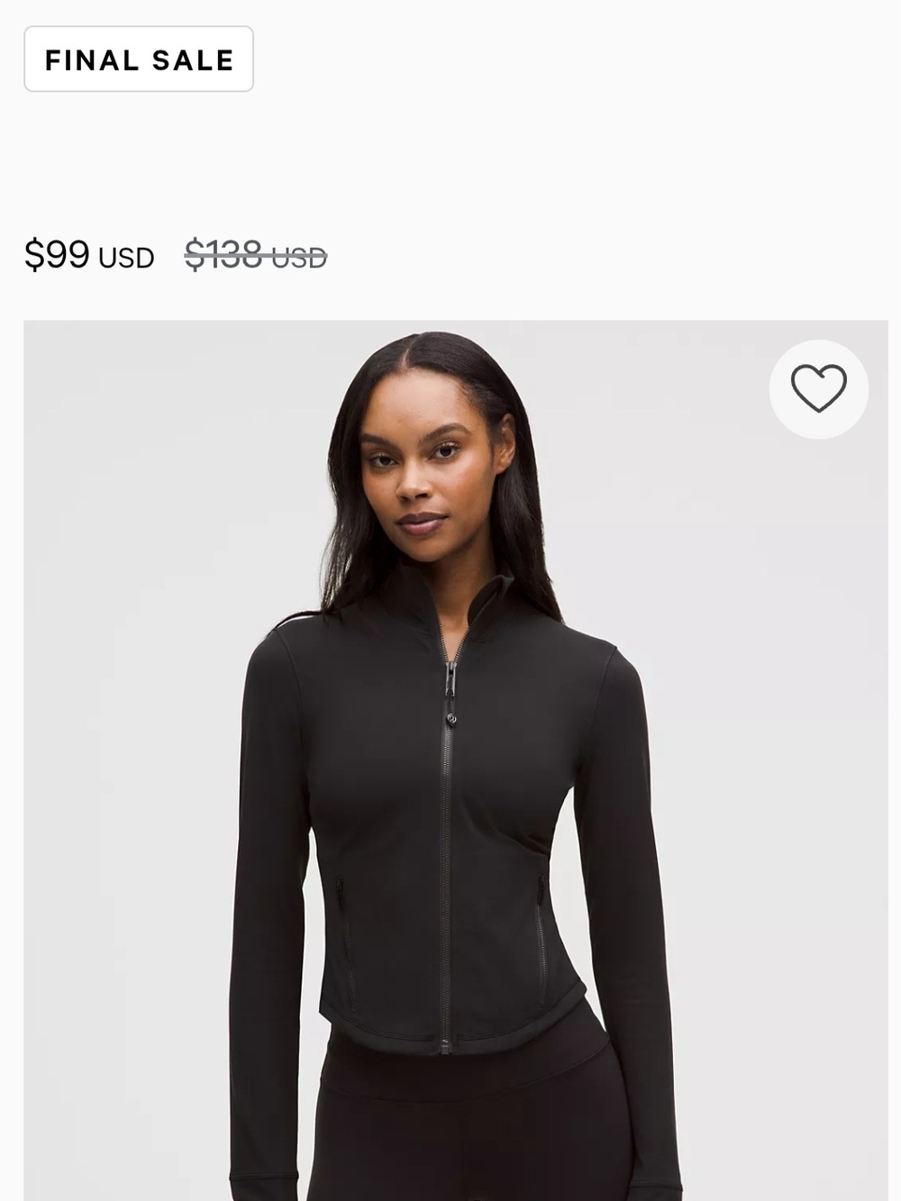 lululemon athletica Women’s Black Zip-Up Utility Jacket